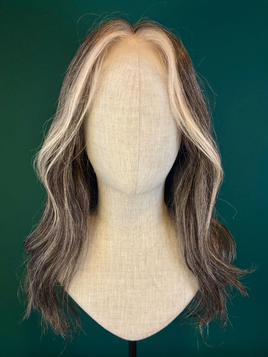 Echthaarperücke Grau